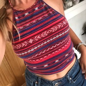 Aztec print crop top